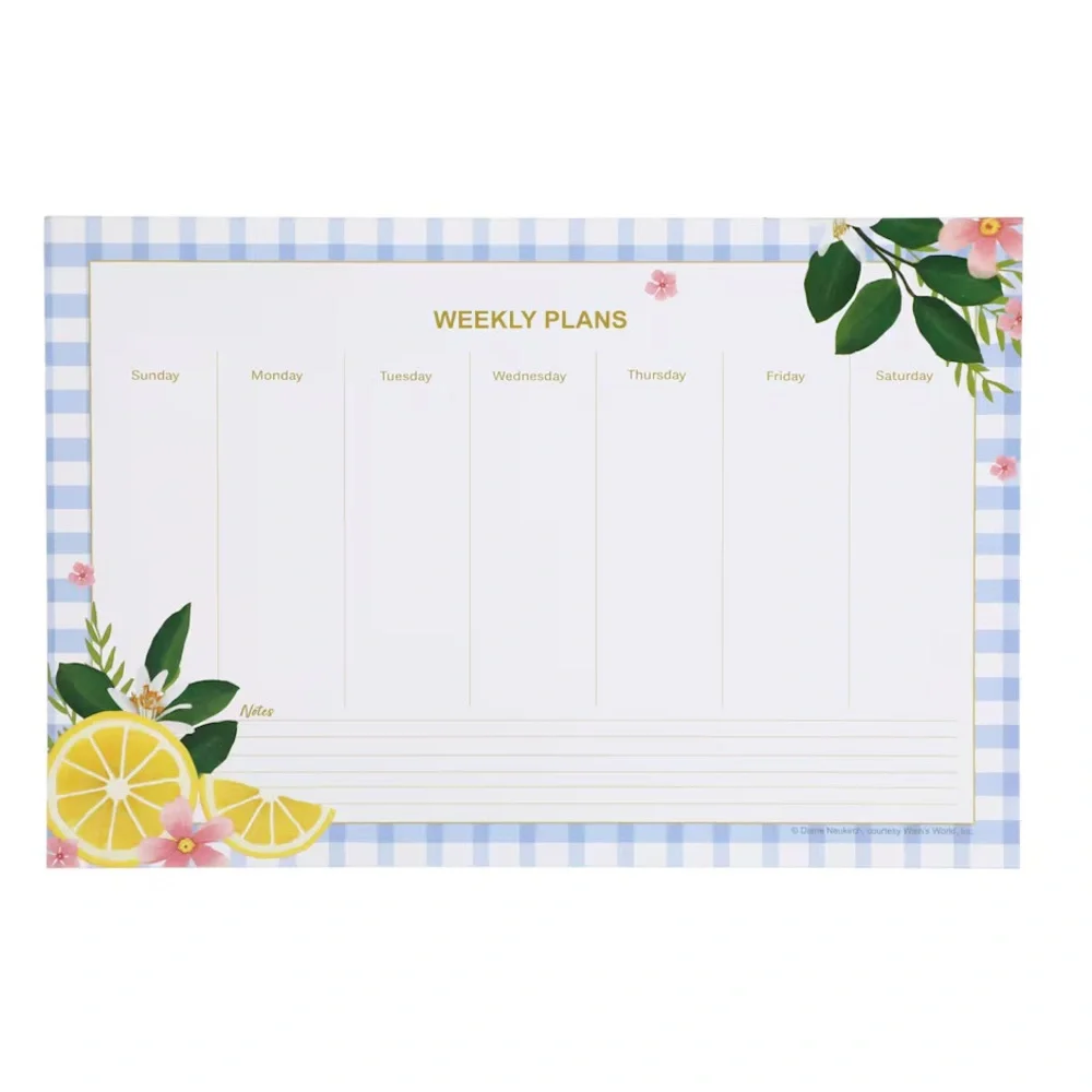 Jot Non-dated Weekly 6” x 9” Weekly Desk Planner Pad NWT